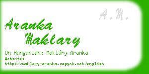 aranka maklary business card